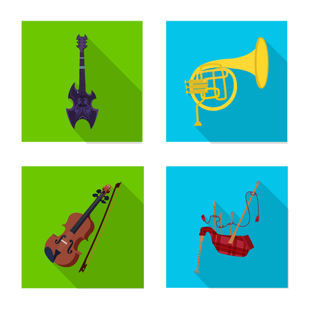 Isolated object of music and tune logo. Set of music and tool vector icon for stock.のイラスト素材