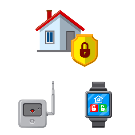 Isolated object of office and house symbol. Collection of office and system stock vector illustration.のイラスト素材