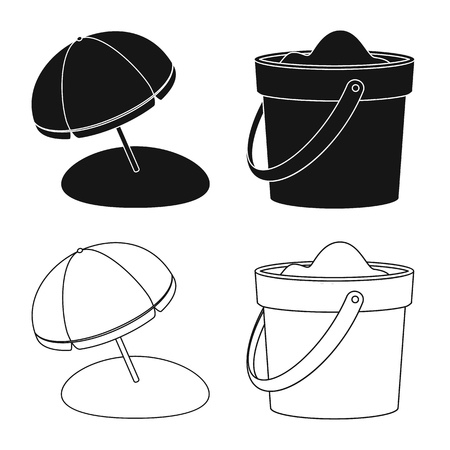Vector design of equipment and swimming sign. Set of equipment and activity vector icon for stock.のイラスト素材