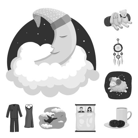 Vector design of dreams and night icon. Set of dreams and bedroom vector icon for stock.のイラスト素材