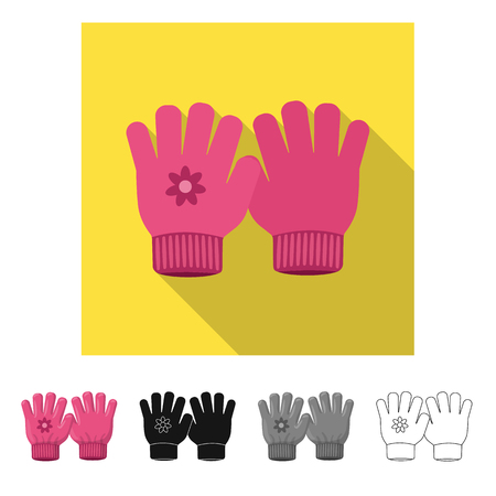 Vector design of glove and winter symbol. Collection of glove and equipment vector icon for stock.のイラスト素材