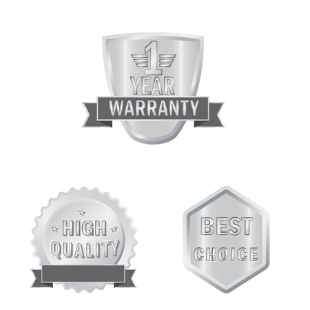Vector design of emblem and badge sign. Set of emblem and sticker vector icon for stock.のイラスト素材