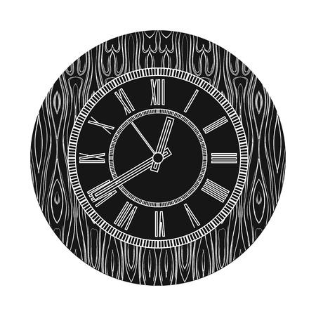 Vector illustration of clock and time icon. Set of clock and circle stock vector illustration.のイラスト素材