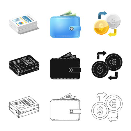 Vector illustration of bank and money sign. Set of bank and bill stock symbol for web.の写真素材