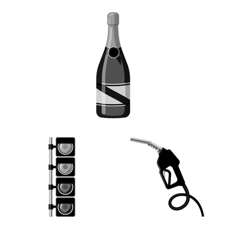 Vector illustration of car and rally sign. Collection of car and race vector icon for stock.のイラスト素材