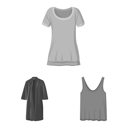 Vector illustration of woman and clothing sign. Collection of woman and wear vector icon for stock.のイラスト素材
