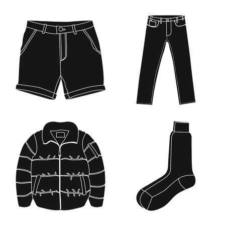 Isolated object of man and clothing sign. Set of man and wear vector icon for stock.のイラスト素材