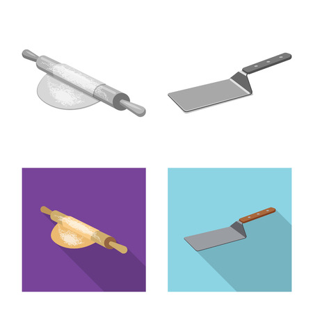 Isolated object of pizza and food sign. Collection of pizza and italy vector icon for stock.のイラスト素材