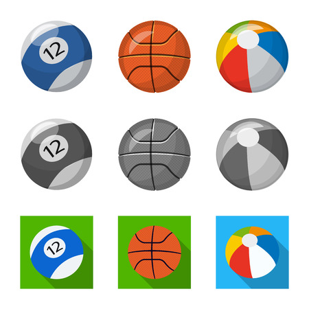 Vector design of sport and ball icon. Set of sport and athletic stock symbol for web.のイラスト素材