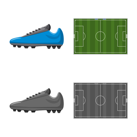 Vector design of soccer and gear icon. Collection of soccer and tournament vector icon for stock.のイラスト素材