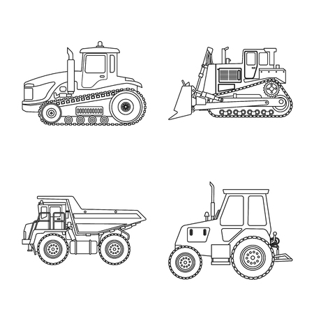 Isolated object of build and construction symbol. Set of build and machinery stock symbol for web.のイラスト素材