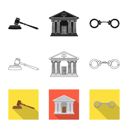 Isolated object of law and lawyer logo. Set of law and justice stock vector illustration.のイラスト素材