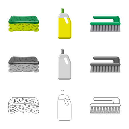 Isolated object of cleaning and service logo. Set of cleaning and household stock symbol for web.のイラスト素材