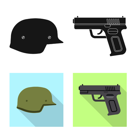 Vector illustration of weapon and gun symbol. Collection of weapon and army stock vector illustration.のイラスト素材