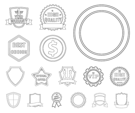 Vector design of emblem and badge symbol. Set of emblem and sticker stock vector illustration.のイラスト素材