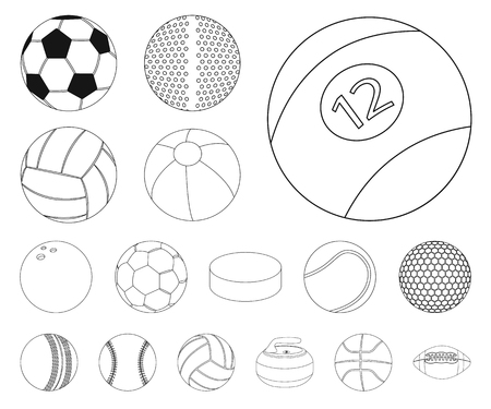 Vector design of sport and ball sign. Collection of sport and athletic stock symbol for web.のイラスト素材