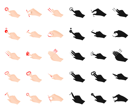 Vector illustration of touchscreen and hand logo. Collection of touchscreen and touch stock symbol for web.のイラスト素材