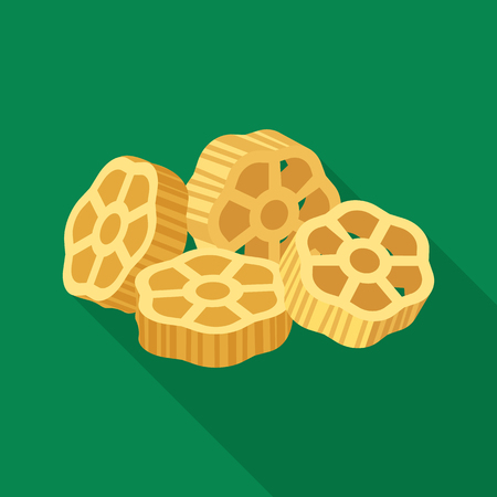 Isolated object of pasta and carbohydrate icon. Collection of pasta and macaroni stock symbol for web.のイラスト素材