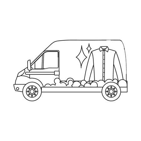 Vector design of laundry and clean sign. Set of laundry and clothes stock vector illustration.のイラスト素材