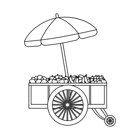 Vector design of market and exterior symbol. Set of market and food stock symbol for web.のイラスト素材