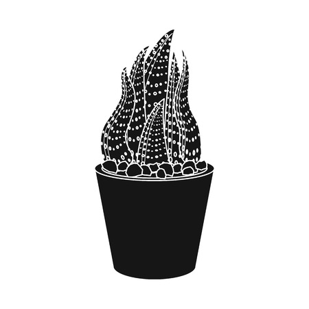 Vector illustration of cactus and pot logo. Set of cactus and cacti stock symbol for web.のイラスト素材