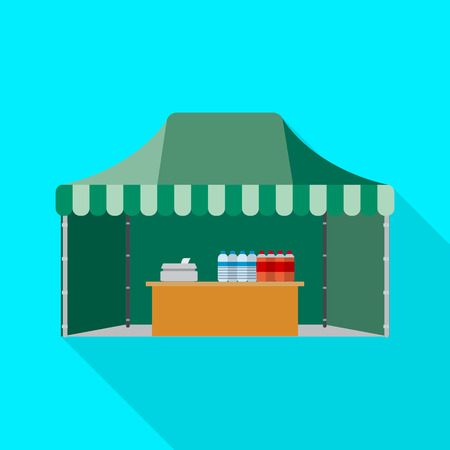 Vector illustration of market and exterior logo. Collection of market and food stock vector illustration.のイラスト素材