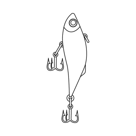 Vector design of fish and fishing sign. Collection of fish and equipment stock symbol for web.のイラスト素材