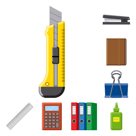 Vector design of office and supply sign. Collection of office and school vector icon for stock.のイラスト素材