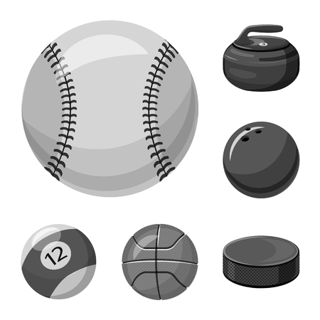 Vector design of sport and ball symbol. Set of sport and athletic vector icon for stock.のイラスト素材