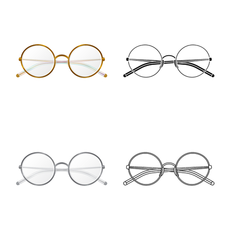 Isolated object of glasses and frame sign. Collection of glasses and accessory vector icon for stock.のイラスト素材