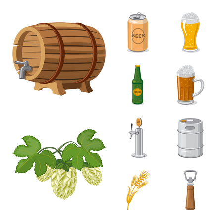 Isolated object of pub and bar logo. Set of pub and interior stock vector illustration.のイラスト素材