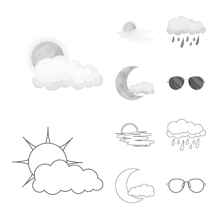 Vector design of weather and climate logo. Set of weather and cloud stock symbol for web.のイラスト素材
