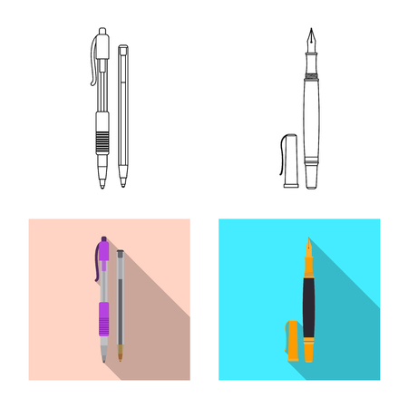 Isolated object of office and supply logo. Collection of office and school vector icon for stock.のイラスト素材