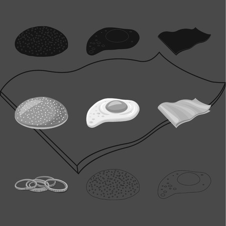 Isolated object of burger and sandwich icon. Set of burger and slice stock vector illustration.のイラスト素材