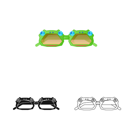 Vector illustration of glasses and sunglasses icon. Set of glasses and accessory stock symbol for web.のイラスト素材