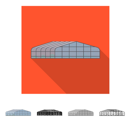 Vector illustration of greenhouse and plant symbol. Collection of greenhouse and garden stock vector illustration.のイラスト素材