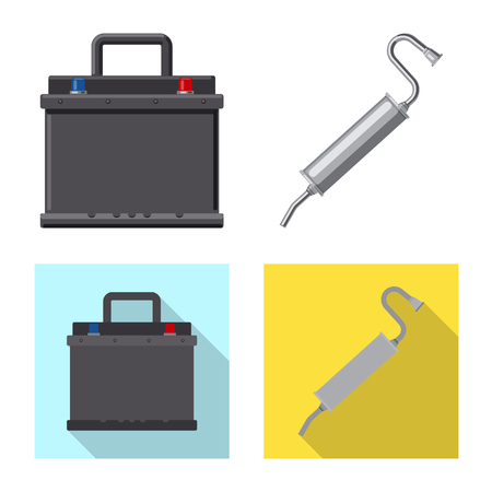 Isolated object of auto and part icon. Set of auto and car stock symbol for web.のイラスト素材