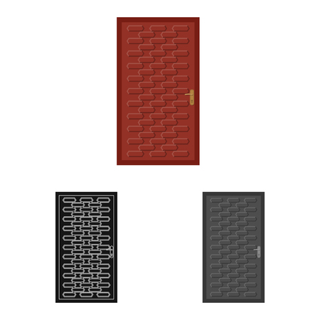 Vector design of door and front logo. Set of door and wooden stock symbol for web.のイラスト素材