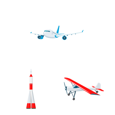 Isolated object of plane and transport sign. Collection of plane and sky stock symbol for web.のイラスト素材