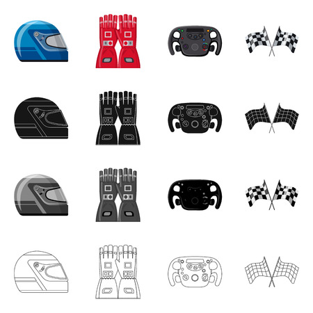 Vector illustration of car and rally logo. Set of car and race stock symbol for web.のイラスト素材
