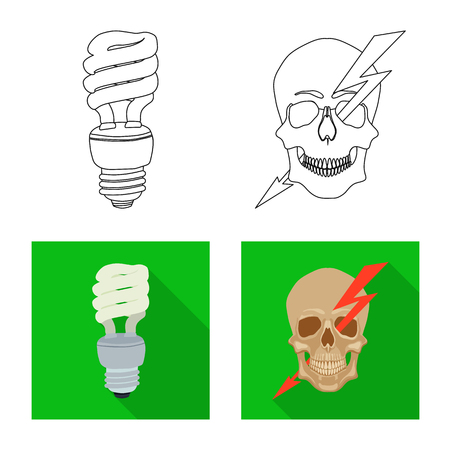 Vector design of electricity and electric icon. Set of electricity and energy stock symbol for web.のイラスト素材
