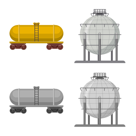 Isolated object of oil and gas sign. Set of oil and petrol stock vector illustration.のイラスト素材