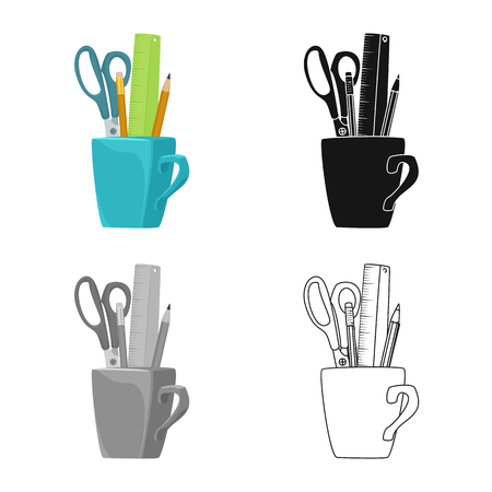 Vector illustration of furniture and work sign. Collection of furniture and home vector icon for stock.のイラスト素材