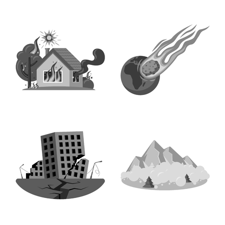 Isolated object of natural and disaster icon. Set of natural and risk stock vector illustration.のイラスト素材