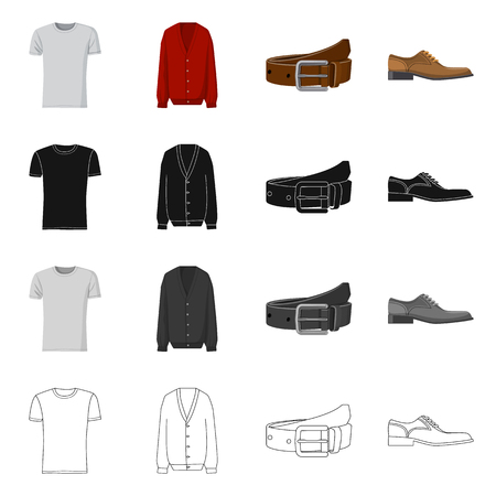 Isolated object of man and clothing symbol. Set of man and wear stock vector illustration.のイラスト素材