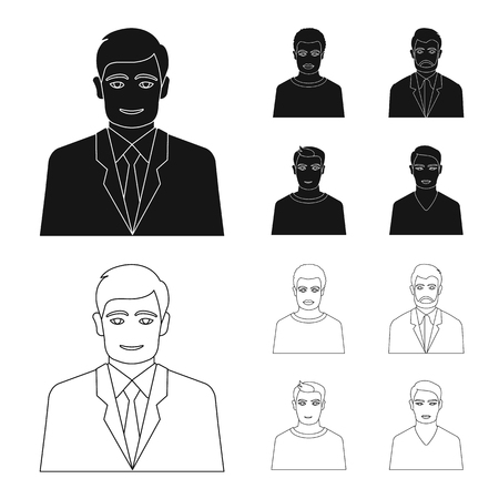 Vector illustration of hairstyle and profession  sign. Collection of hairstyle and character  stock vector illustration.のイラスト素材