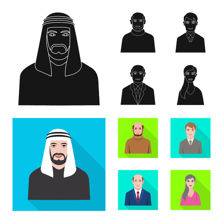 Isolated object of hairstyle and profession  icon. Set of hairstyle and character  stock vector illustration.のイラスト素材