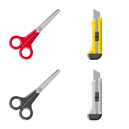 Isolated object of office and supply. Collection of office and school stock vector illustration.のイラスト素材