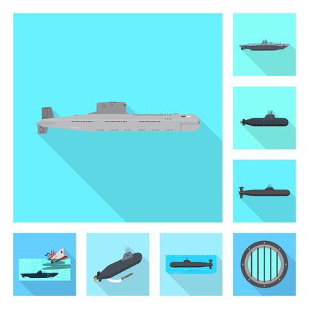 Isolated object of military and nuclear icon. Set of military and ship stock vector illustration.のイラスト素材