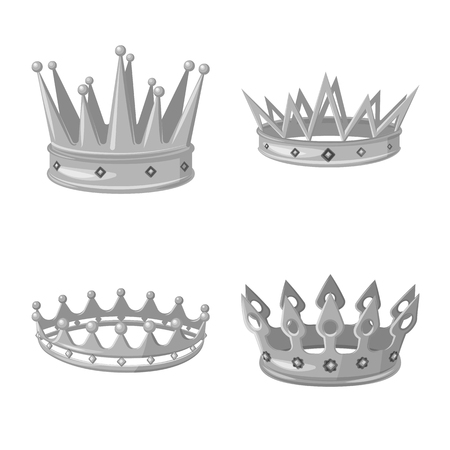 Vector design of jewel and vip logo. Collection of jewel and nobility stock symbol for web.のイラスト素材